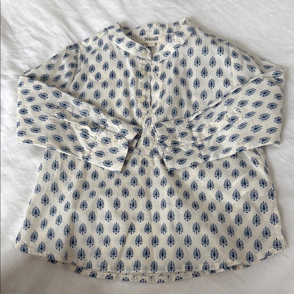 Nicoli Kids Blue Patterned Shirt